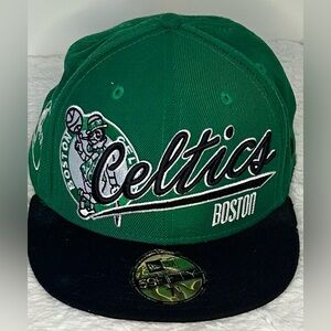 Boston Celtics New Era Hardwood Classics Hat Size 7 1/8 Fitted